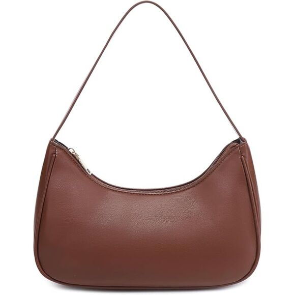 UNBRAND Handbags - Women's Brown Imported Fashion Mini Clutch Underarm Purse Hobo Mini Tote Bag